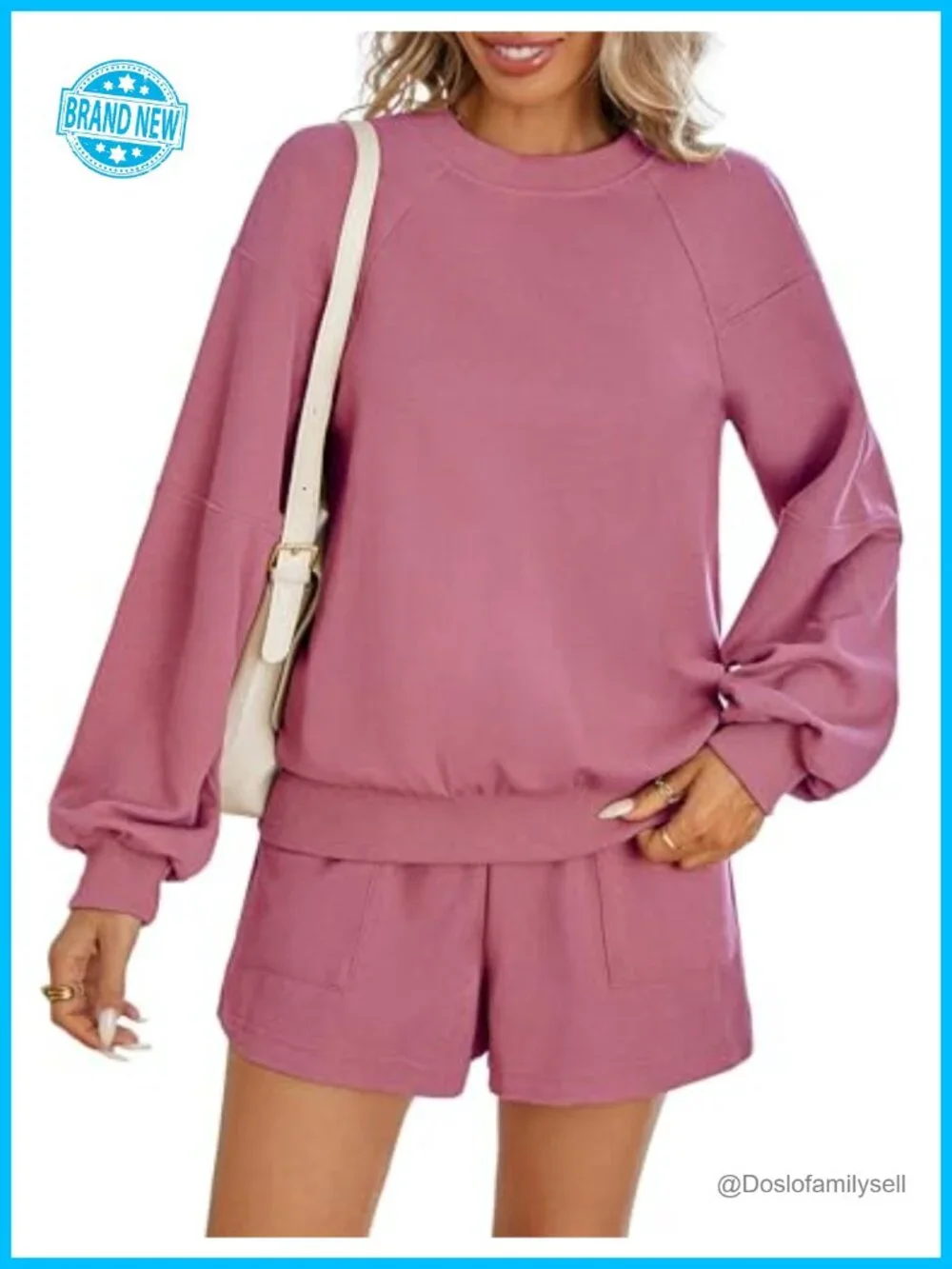 2 Piece Lounge Set Matching Sweatshirt Shorts Sweatsuit Tracksuit Pajama Set